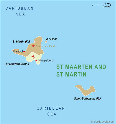 St Maarten and St Martin Map